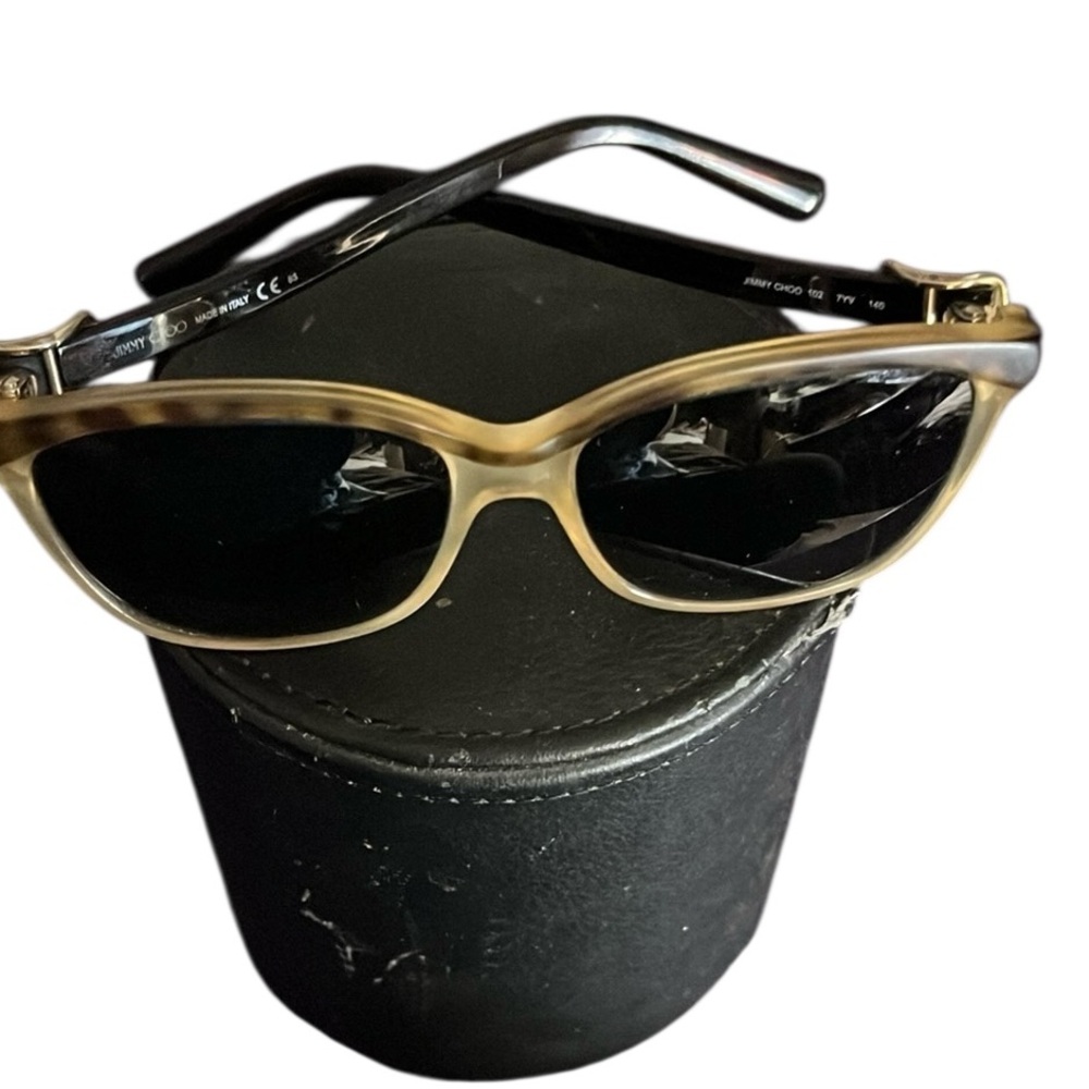 Jimmy Choo brown and blonde tortoise cat eye frames very flattering